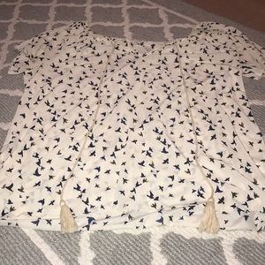 NWOT very lightweight shirt open neck with tassel